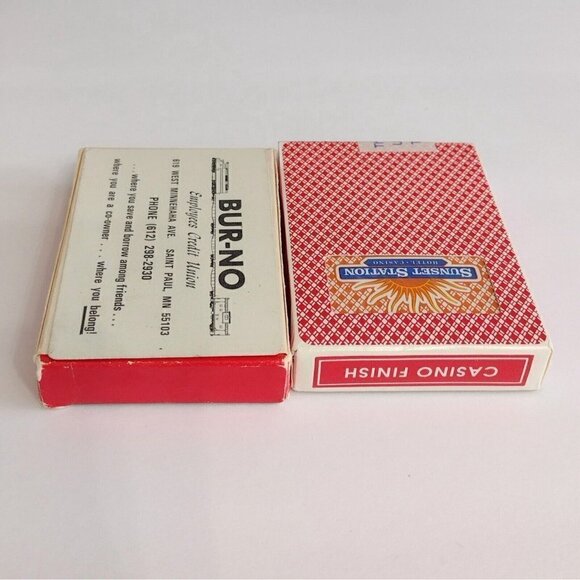 Vintage Set Of Playing Cards Bur-No Credit Union Aristocrat Sunset Station - Picture 3 of 3